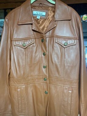 Nine West Women's Caramel Leather Jacket